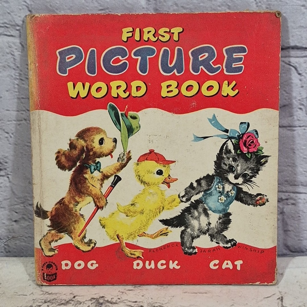 First Picture‎ Word Book 1950 Vintage Children Frances E. and F. Dorothy Wood